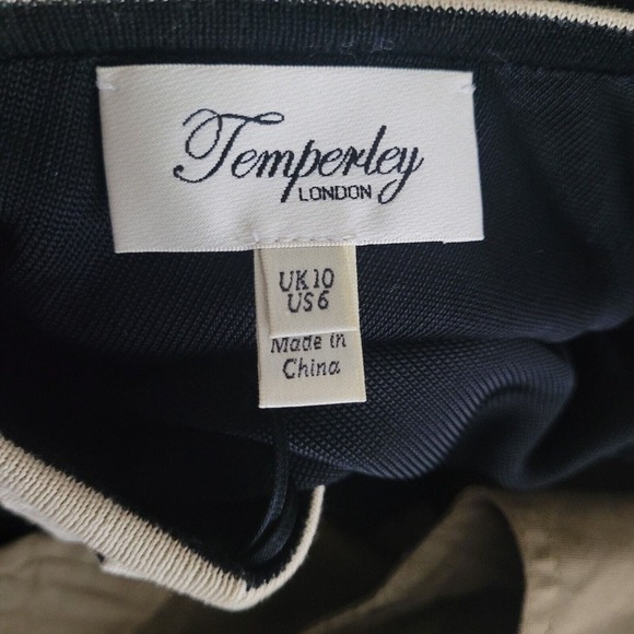 Temperley London Dress Women 6 Black Embellished Beads Metal Party Cocktail Club - Picture 6 of 7